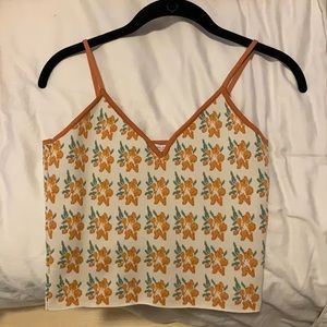 Zara Jacquard Floral Knit Tank